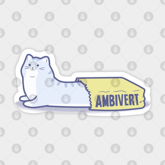 Ambivert - Purrsonality Cats Sticker by 1 in 100